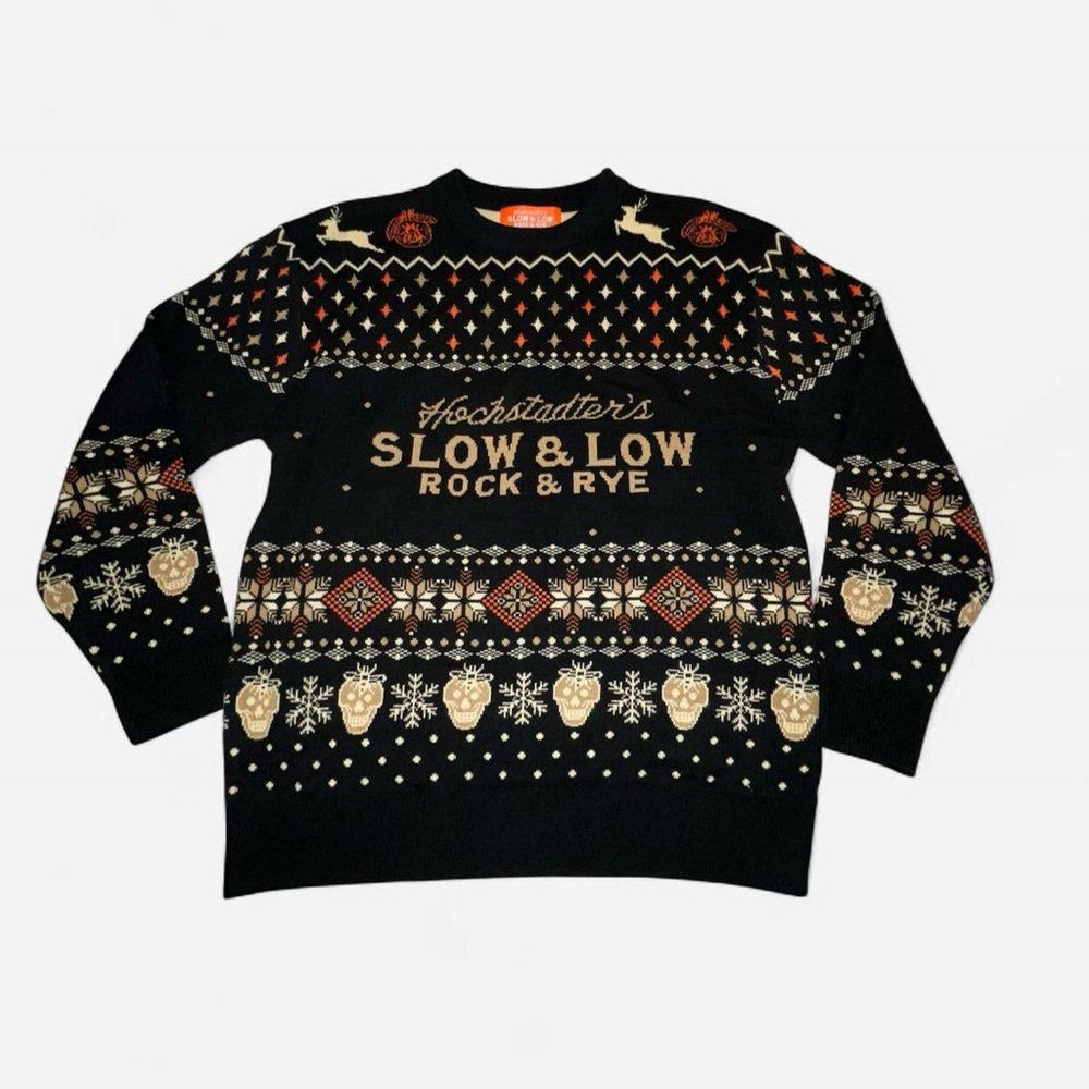 Hochstadters Black And Gold Crewneck Sweater Rock And Rye Whiskey, Slow And Low